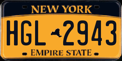 NY license plate HGL2943