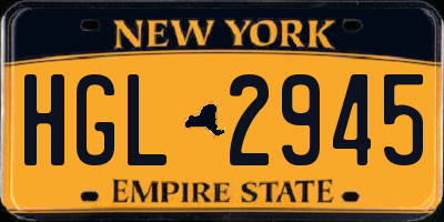 NY license plate HGL2945