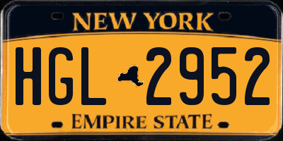 NY license plate HGL2952