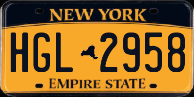 NY license plate HGL2958