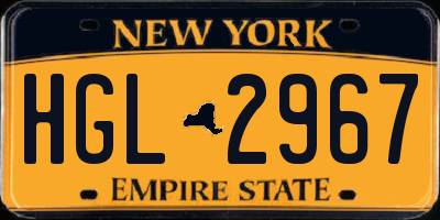 NY license plate HGL2967