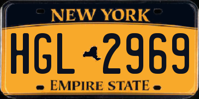 NY license plate HGL2969