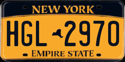 NY license plate HGL2970