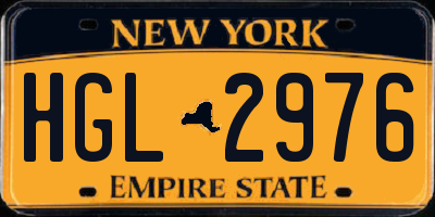 NY license plate HGL2976