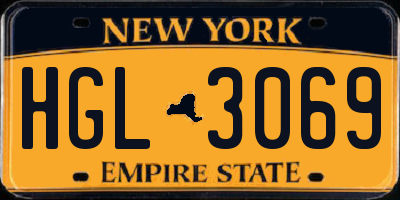 NY license plate HGL3069
