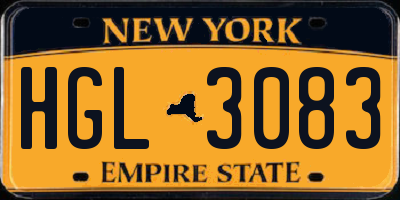 NY license plate HGL3083