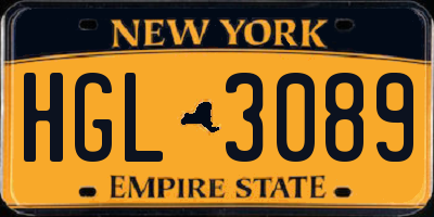 NY license plate HGL3089