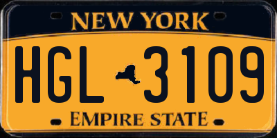 NY license plate HGL3109