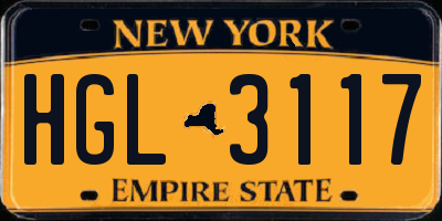 NY license plate HGL3117