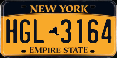 NY license plate HGL3164