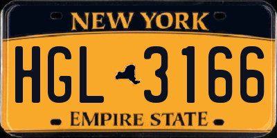 NY license plate HGL3166