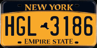 NY license plate HGL3186
