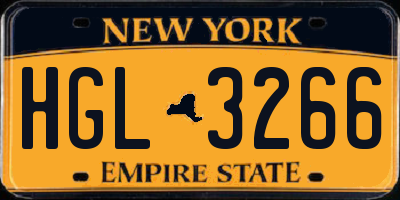 NY license plate HGL3266