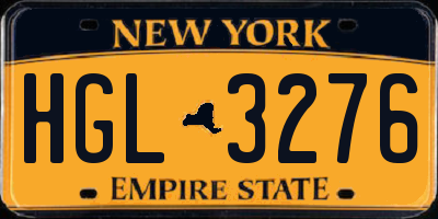 NY license plate HGL3276