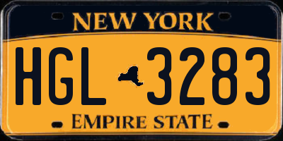 NY license plate HGL3283