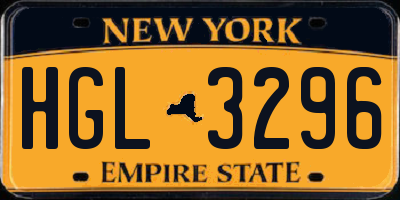 NY license plate HGL3296