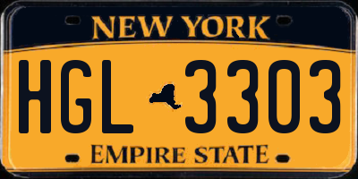 NY license plate HGL3303