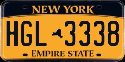 NY license plate HGL3338