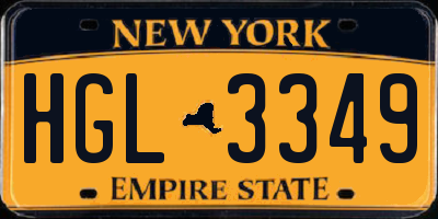 NY license plate HGL3349