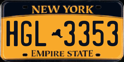 NY license plate HGL3353