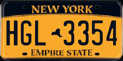 NY license plate HGL3354