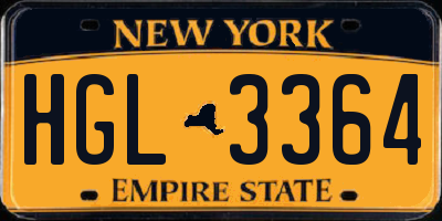 NY license plate HGL3364