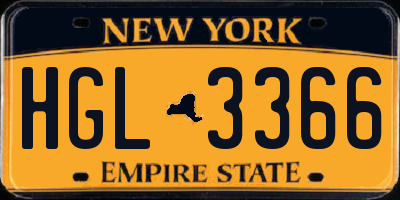 NY license plate HGL3366