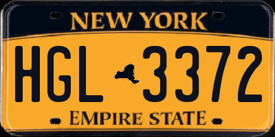 NY license plate HGL3372