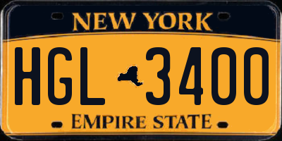 NY license plate HGL3400