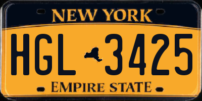 NY license plate HGL3425