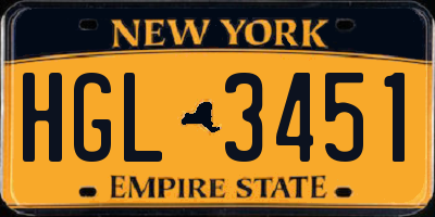 NY license plate HGL3451