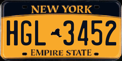NY license plate HGL3452