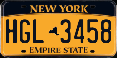 NY license plate HGL3458