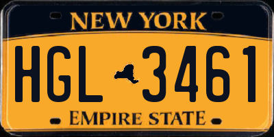 NY license plate HGL3461