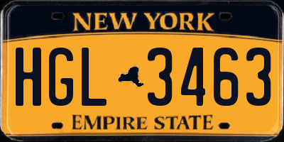 NY license plate HGL3463