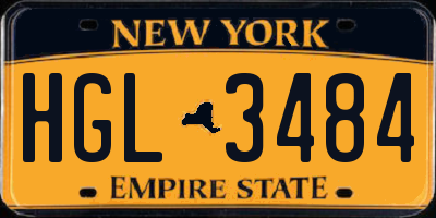 NY license plate HGL3484