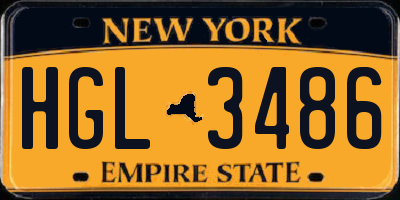 NY license plate HGL3486