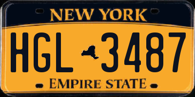 NY license plate HGL3487