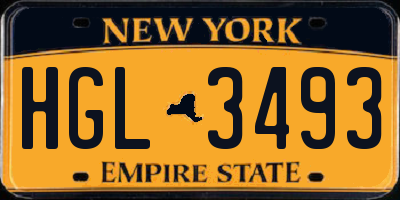 NY license plate HGL3493