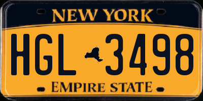 NY license plate HGL3498