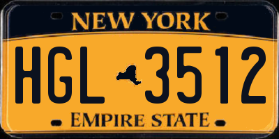 NY license plate HGL3512