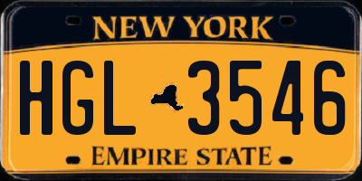 NY license plate HGL3546