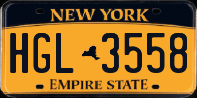 NY license plate HGL3558