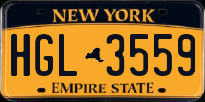 NY license plate HGL3559