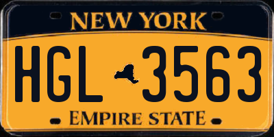 NY license plate HGL3563