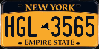 NY license plate HGL3565