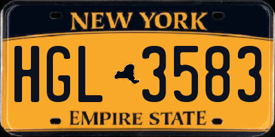 NY license plate HGL3583