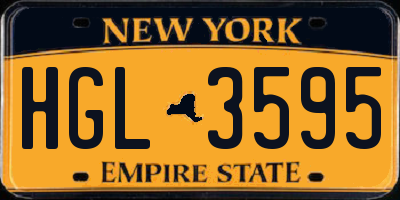 NY license plate HGL3595