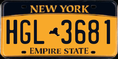 NY license plate HGL3681