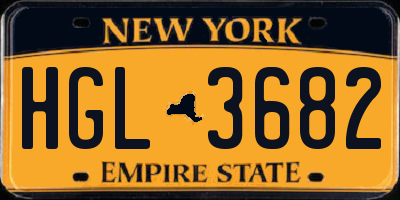 NY license plate HGL3682